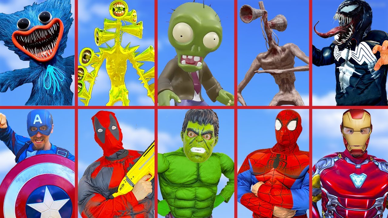 Hulk Superheroes Vs Team Siren Head Spider Man Comedy Storys Huggy Wuggy In Real Life