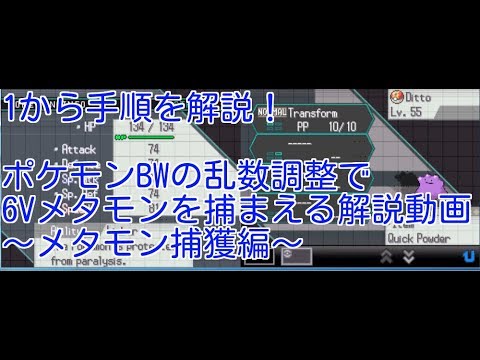 1から解説 ポケットモンスターブラック ホワイトの乱数調整で6vメタモンを捕獲する解説動画 メタモン捕獲編 Mag Moe