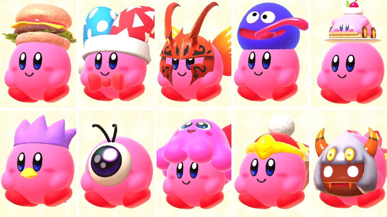 Kirby's Dream Buffet - All Kirby Costumes - MAG.MOE