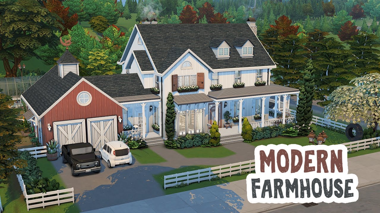 Modern Farmhouse || The Sims 4 Family Home: Speed Build - MAG.MOE