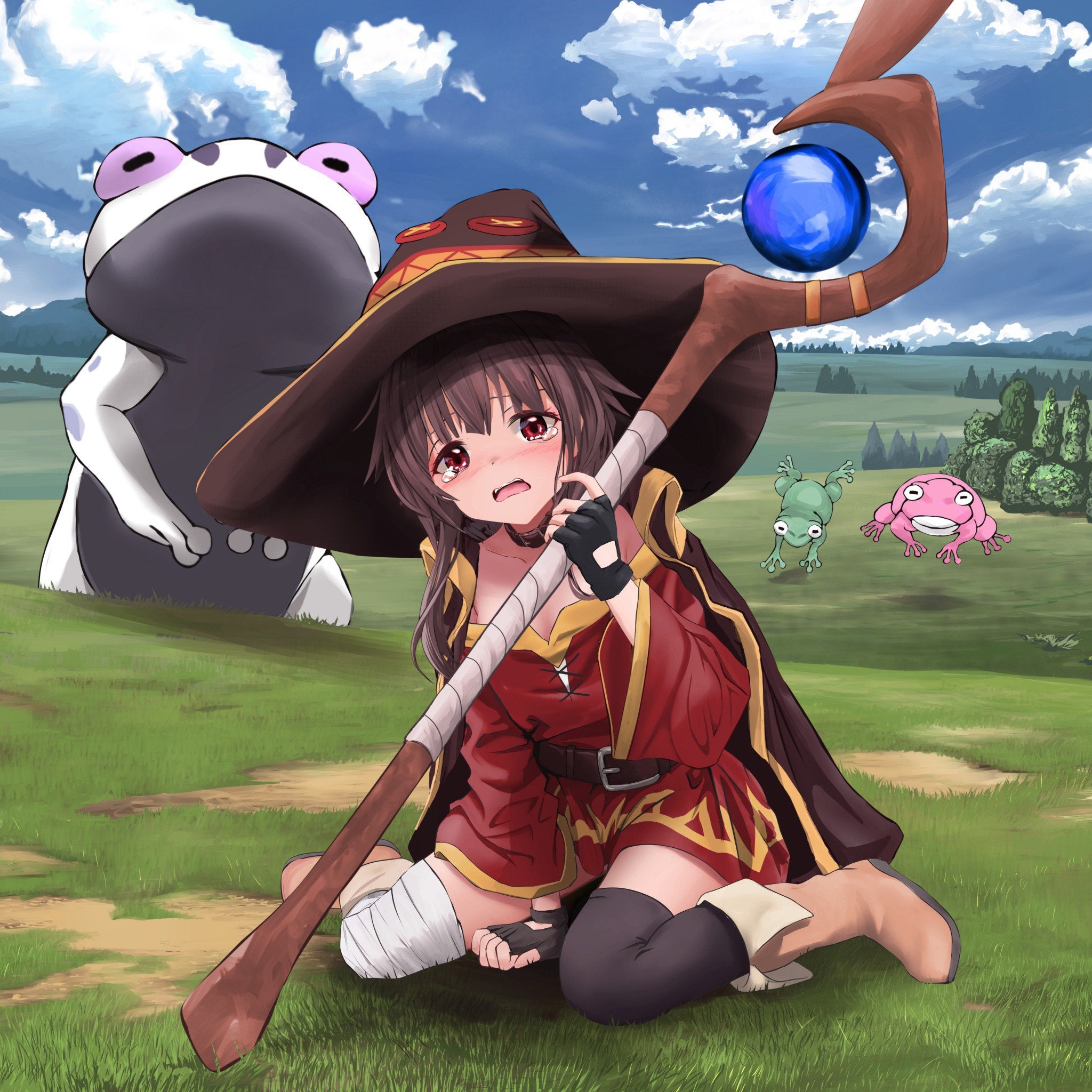 Megumin is scared a the giant frogs (By GIBUN(ギブン)) [KonoSuba] - MAG.MOE