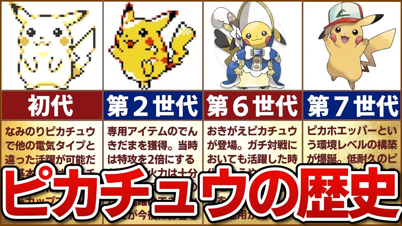 2003年～2023年 歴代ピカチュウまとめ dp XY BW 2003年～2023年 歴代