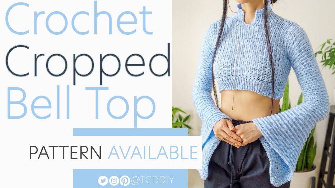 How To Crochet Cropped Bell Sleeve Top Pattern And Tutorial Diy Mag Moe